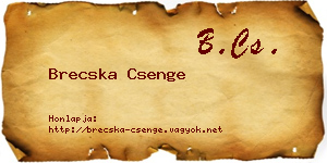 Brecska Csenge névjegykártya
